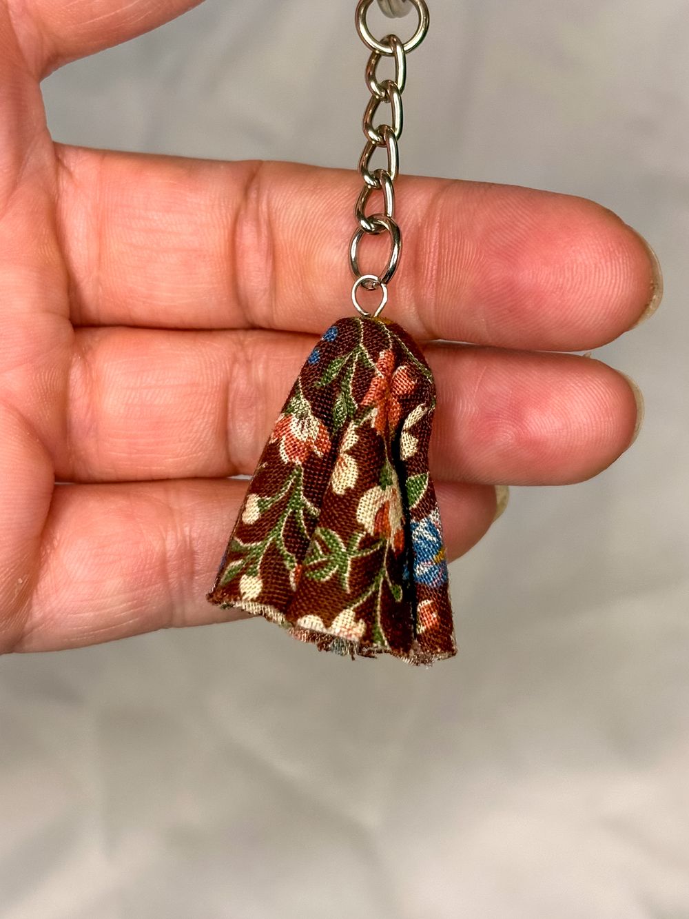 Floral Fabric Ghost Keychain