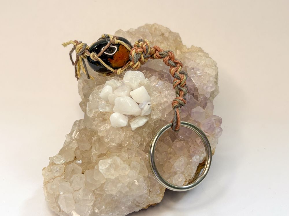 Mahogany Obsidian Stone Keychain